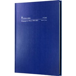 Collins Kingsgrove Financial Year Diary A4 Week to View Blue 2024/2025