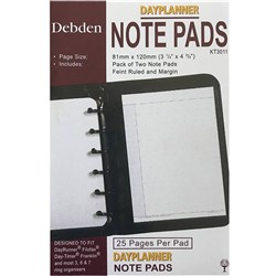 Debden Dayplanner Refill Pocket Note Pads 80X120mm Pack Of 2