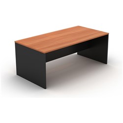 OM Classic Straight Desk 1500W x 900mmD Cherry and Charcoal