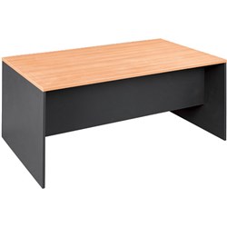 OM Classic Straight Desk 1350W x 750mmD Beech and Charcoal