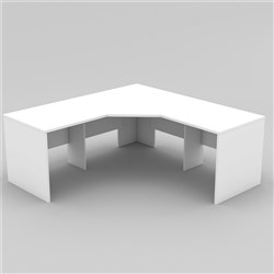 OM Classic 3 Piece Corner Desk 1800W x 1800W x 700mmD All White