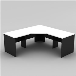 OM Classic 3 Piece Corner Desk 1800W x 1800W x 700mmD White and Charcoal