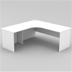 OM Classic Radial Corner Desk 1800W x 1800W x 700mmD All White