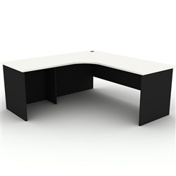 OM Classic Radial Corner Desk 1800W x 1800W x 700mmD White and Charcoal