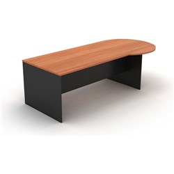 OM Classic P Shape Desk 2100W x 900/1050mmD Cherry and Charcoal