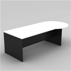 OM Classic P Shape Desk 2100W x 900/1050mmD White and Charcoal