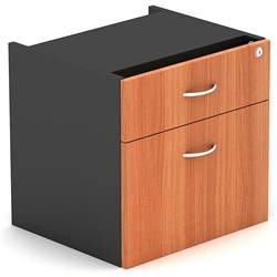 OM Classic Fixed Pedestal 464W x 400D x 450H 1 Drawer 1 File Drawer Cherry Charcoal