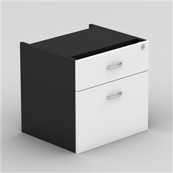 OM Classic Fixed Pedestal 464W x 400D x 450H 1 Drawer 1 File Drawer White and Charcoal