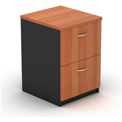 OM Classic Filing Cabinet 2 Drawer 720H x 468W x 510mmD Cherry and Charcoal