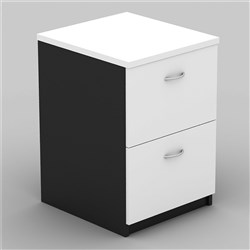 OM Classic Filing Cabinet 2 Drawer 720H x 468W x 510mmD White and Charcoal