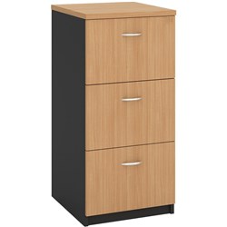 OM Classic Filing Cabinet 3 Drawer 990H x 468W x 510mmD Beech and Charcoal