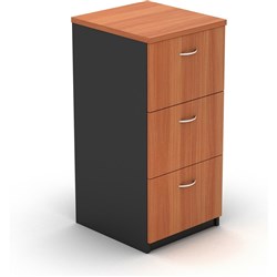 OM Classic Filing Cabinet 3 Drawer 990H x 468W x 510mmD Cherry and Charcoal