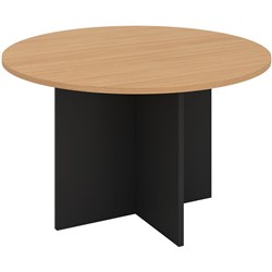 OM Classic Round Meeting Table 1200mm Diameter Beech and Charcoal
