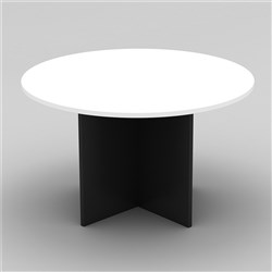 OM Classic Round Meeting Table 900mm Diameter White and Charcoal