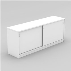 OM Classic Credenza Lockable 1500W x 450D x 720mmH Sliding Doors All White