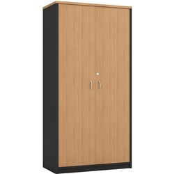 OM Classic Full Door Cupboard 1800H x 900W x 450mmD Beech and Charcoal