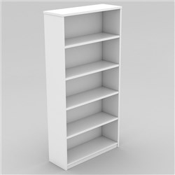 OM Classic Bookcase 1800H x 900W x 320mmD 4 Shelf All White