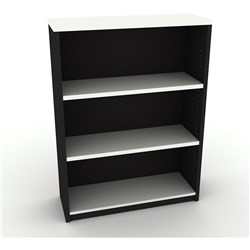 OM Classic Bookcase 1200H x 900W x 320mmD 2 Shelf White and Charcoal