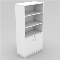 OM Classic Half Door Storage Cabinet 1800H x 900W x 450mmD All White