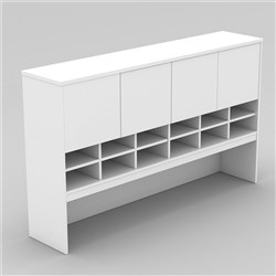 OM Classic Desk Storage Hutch 1800W x 325D x 1080mmH All White