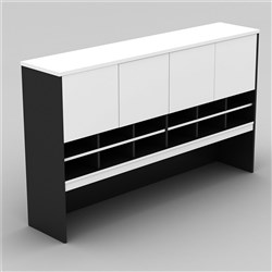 OM Classic Desk Storage Hutch 1800W x 325D x 1080mmH White and Charcoal