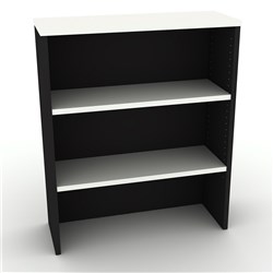 OM Classic Desk Hutch 900W x 325D x 1080mmH 2 Shelf White and Charcoal