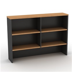 OM Classic Desk Hutch 1200W x 325D x 1080mmH 4 Shelf OM Beech / Charcoal