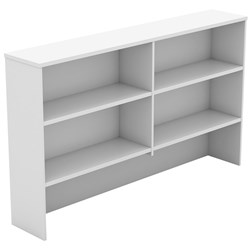 OM Classic Desk Hutch 1200W x 325D x 1080mmH 4 Shelf All White