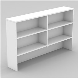OM Classic Desk Hutch 1500W x 325D x 1080mmH 4 Shelf All White