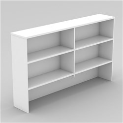 OM Classic Desk Hutch 1800W x 325D x 1080mmH 4 Shelf All White