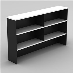 OM Classic Desk Hutch 1800W x 325D x 1080mmH 4 Shelf White / Charcoal