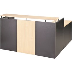 OM Classic Reception Counter Desk 1800W x 750D x 1100mmH Beech and Charcoal