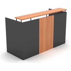 OM Classic Reception Counter Desk 1800W x 750D x 1100mmH Cherry and Charcoal