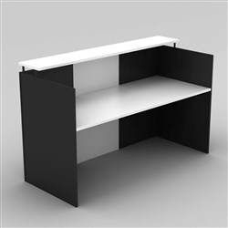 OM Classic Reception Counter Desk 1800W x 750D x 1100mmH White and Charcoal