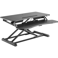 Ergovida Sit Stand Desk Riser 950W x 400D Worktop Black Height 110-505mmH