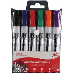 Stat Whiteboard Markers Bullet 2.0mm Assorted Wallet of 6
