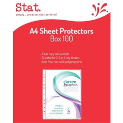 Stat Sheet Protectors A4 Light Weight 35 Micron Clear Pack of 100