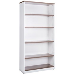Om Premiere Bookcase 1800H x 900W x 320mmD Casnan and White