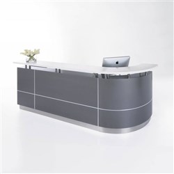 EXECUTIVE J-SHAPE COUNTER 2750W x 950D x 1150mmH Metallic Grey Left