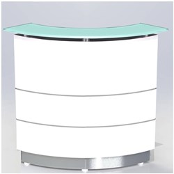 POLARIS RECEPTION COUNTER 900W x 900D x 1120mmH Gloss White