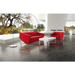 Cube Lounge Single Seater 860W x 880H x 720mmD Red Leather