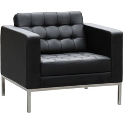 Como Lounge Single Seater 870W x 770H x 770mmD Black leather