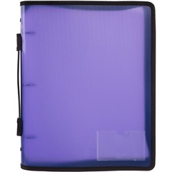 Marbig Zipper Binder A4 3 O-Ring 25mm With Handle Purple