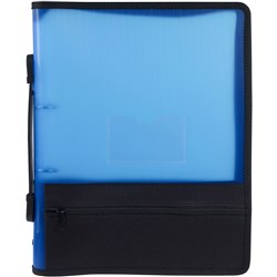 Marbig Zipper Binder A4 2 O-Ring 25mm With Storage Blue