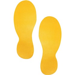 Durable Floor Markings Feet Yellow Pack of 10