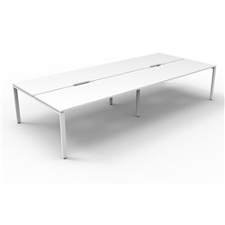 Deluxe Profile Workstation 4 Person 1200W x 750D White Top White Frame