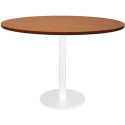 Rapidline Round Meeting Table 1200mm Diam Top Cherry with White Satin