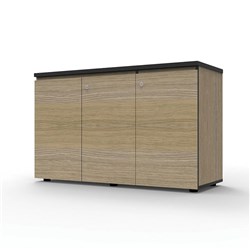 Infinity Swing 3 Door Storage Cupboard 1500W x 450D x 730mmH Natural Oak with Black Edge