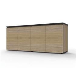 Infinity Swing 4 Door Storage Cupboard 1800W x 450D x 730mmH Natural Oak with Black Edge