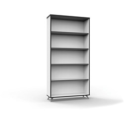Rapid Infinity Bookcase 1800H x 900W x 315mmD 4 Shelf Natural White with Black Edge